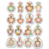 Vintage Style Perfume Bottle Sheet of Stickers シール (正面)