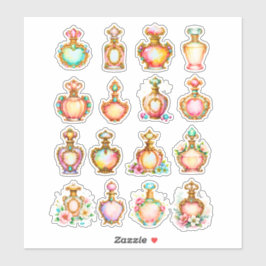 Vintage Style Perfume Bottle Sheet of Stickers シール