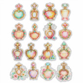 Vintage Style Perfume Bottles Sheet of Stickers シール (正面)
