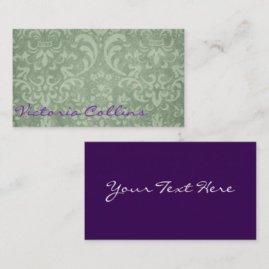 Vintage Style Personalized 名刺 (正面/裏面)