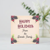 Vintage Style Pine Cone & Berries Christmas   シーズンカード (スタンド正面)