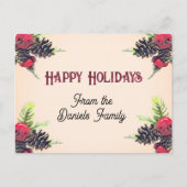 Vintage Style Pine Cone & Berries Christmas   ポストカード (正面)