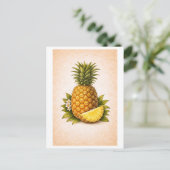 Vintage-Style Pineapple Botanical Illustration ポストカード (スタンド正面)