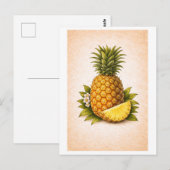 Vintage-Style Pineapple Botanical Illustration ポストカード (正面/裏面)