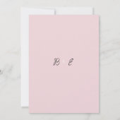 Vintage style pink white rose pearl Wedding 招待状 (裏面)