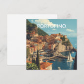 Vintage Style Portofino Genova Italy シーズンカード (正面/裏面)