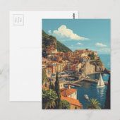 Vintage Style Portofino Genova Italy ポストカード (正面/裏面)