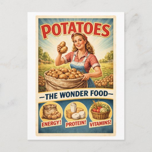 Vintage-Style Potato Advertisement ポストカード (正面)