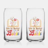 Vintage Style Reading & Library Graphic ガラス缶 (正面)