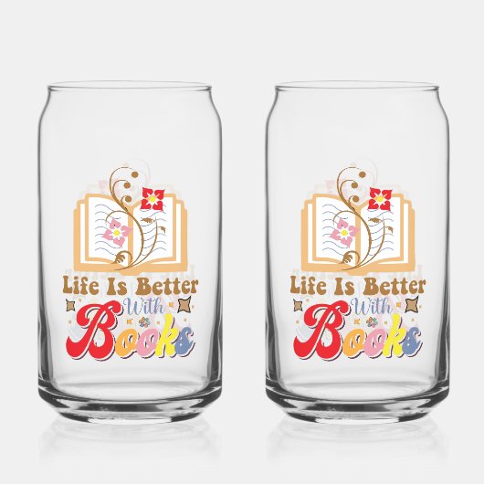 Vintage Style Reading & Library Graphic ガラス缶 (裏面)