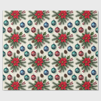 Vintage Style Retro Holiday Gift Wrap ラッピングペーパー