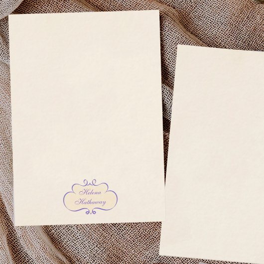 Vintage style romantic name shield Note Card ノートカード