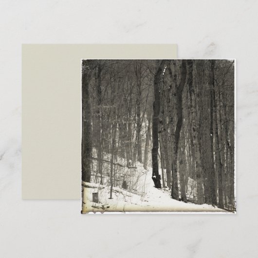 Vintage Style Snowy Forest  ノートカード (正面/裏面)