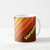 Vintage Style Stripes with Name コーヒーマグカップ (正面右)