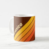 Vintage Style Stripes with Name コーヒーマグカップ (正面左)