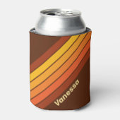 Vintage Style Stripes with Name 缶クーラー (缶正面)