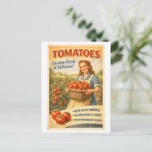 Vintage-Style Tomato Advertisement ポストカード (スタンド正面)