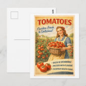 Vintage-Style Tomato Advertisement ポストカード (正面/裏面)