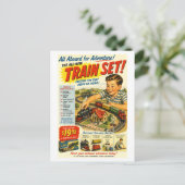 Vintage-Style Train Set Advertisement ポストカード (スタンド正面)