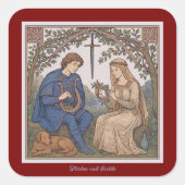 Vintage style Tristan and Isolde legend スクエアシール (正面)