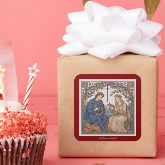 Vintage style Tristan and Isolde legend スクエアシール (パーティー)