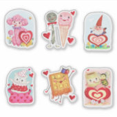 Vintage Style Valentines Sticker Sheet シール (正面)