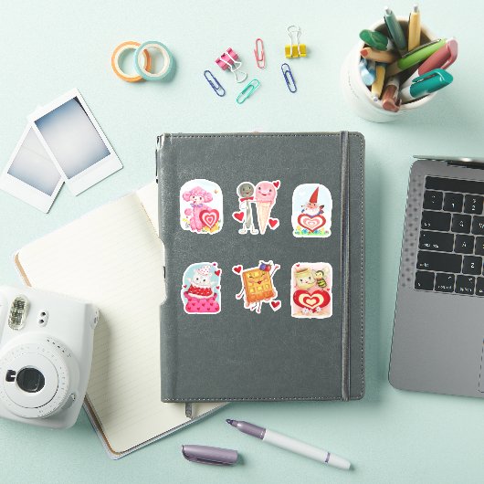 Vintage Style Valentines Sticker Sheet シール (iPadカバー)