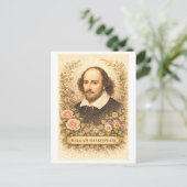 Vintage-Style William Shakespeare Author ポストカード (スタンド正面)