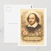 Vintage-Style William Shakespeare Author ポストカード (正面/裏面)