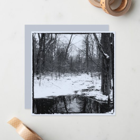 Vintage Style Winter Photo Hiking Trail ノートカード (正面/裏面インサイチュ)