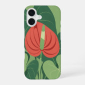 Vintage Stylized Anthurium iPhone 16ケース (裏面)