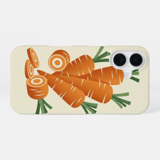 Vintage Stylized Carrots iPhone 16ケース (裏面横)