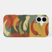 Vintage Stylized Chili Pepper Pattern iPhone 16ケース (裏面横)