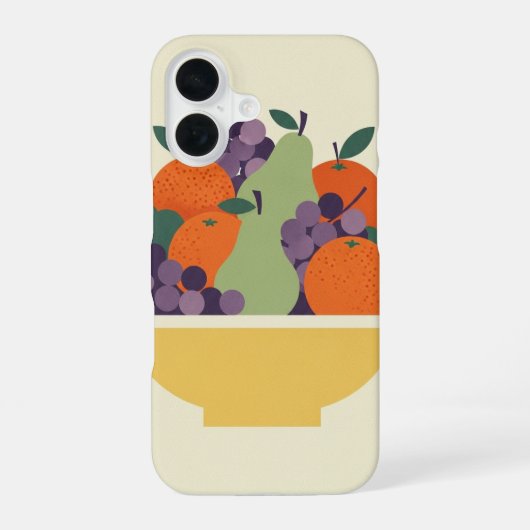 Vintage Stylized Fruit Basket iPhone 16ケース (裏面)