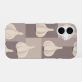 Vintage Stylized Garlic Pattern iPhone 16ケース (裏面横)