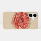 Vintage Stylized Poppy iPhone 16ケース (裏面横)