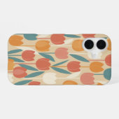 Vintage Stylized Tulips iPhone 16ケース (裏面横)