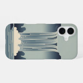 Vintage Stylized Waterfall iPhone 16ケース (裏面横)