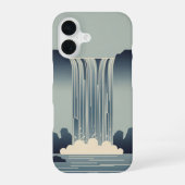 Vintage Stylized Waterfall iPhone 16ケース (裏面)