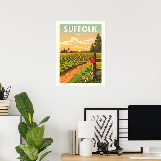 Vintage Suffolk Virginia ポスター (ホームオフィス)