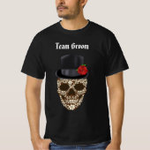 Vintage Sugar Skull Team Groom T-Shirt Tシャツ (正面)