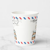 Vintage Suitcase Baby Shower Boy Adventure Postal 紙コップ (左)