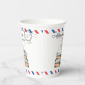 Vintage Suitcase Baby Shower Boy Adventure Postal 紙コップ (右)