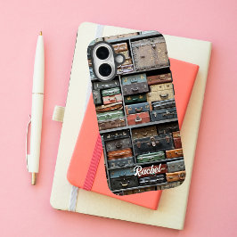 Vintage Suitcase Photo, Wanderlust Travel Custom  iPhone 16 Plusケース