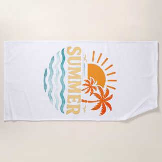 Vintage Summer Beach Vibes ビーチタオル