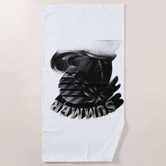 Vintage Summer Beach Vibes ビーチタオル (正面)