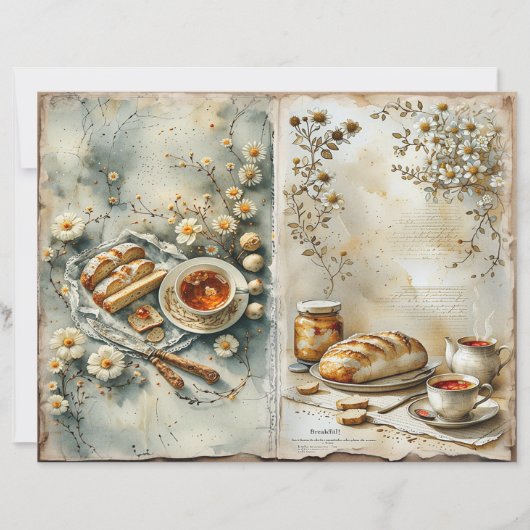 Vintage Summer Breakfast Scrapbook Paper (正面)