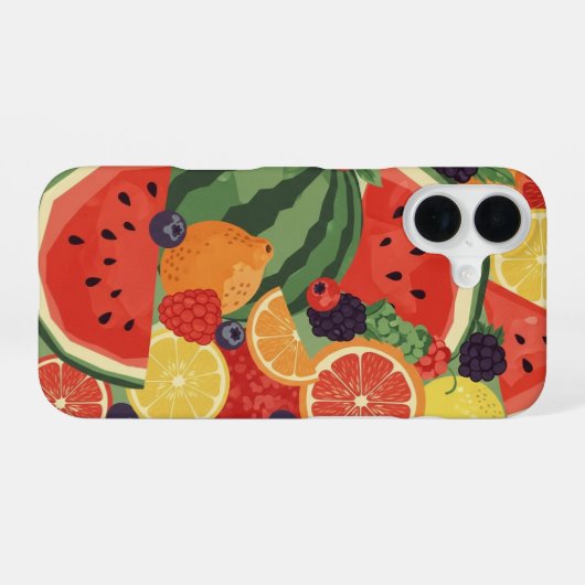 Vintage Summer Fruit Composition iPhone 16ケース (裏面横)