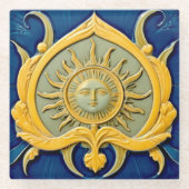 Vintage Sun Face Coaster ガラスコースター (正面)