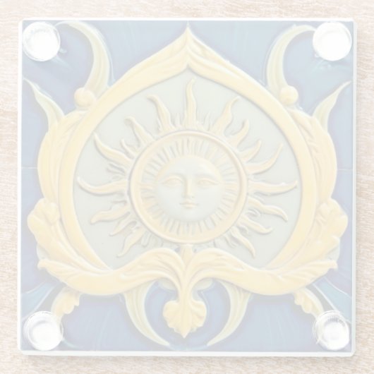 Vintage Sun Face Coaster ガラスコースター (裏面)